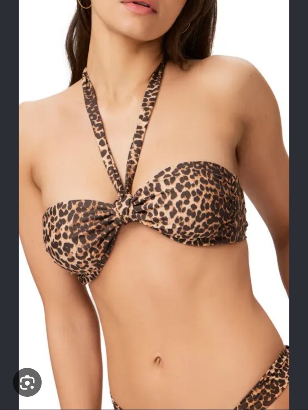 Free People Leopard Print Swimsuit Bikini Top Size Medium